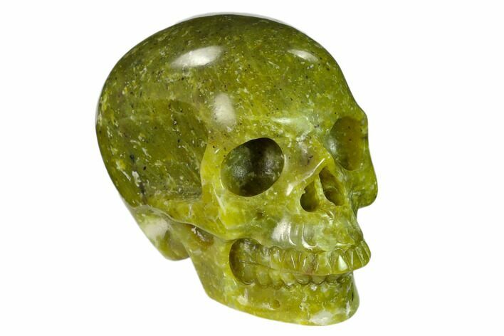 Realistic, Polished Jade (Nephrite) Skull #151133